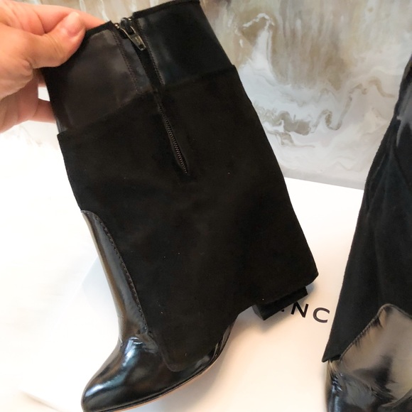 Givenchy Black Patent & Suede Shark Ankle Boots 39 - Picture 3 of 6